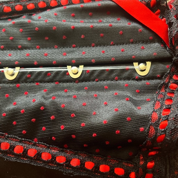 NWT Living dead souls, black and red corset/waist trainer/romanticism/punk - Picture 12 of 16